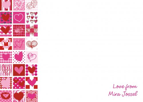 Left hearts red & pinks
