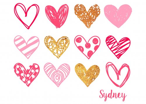 Glitter hearts