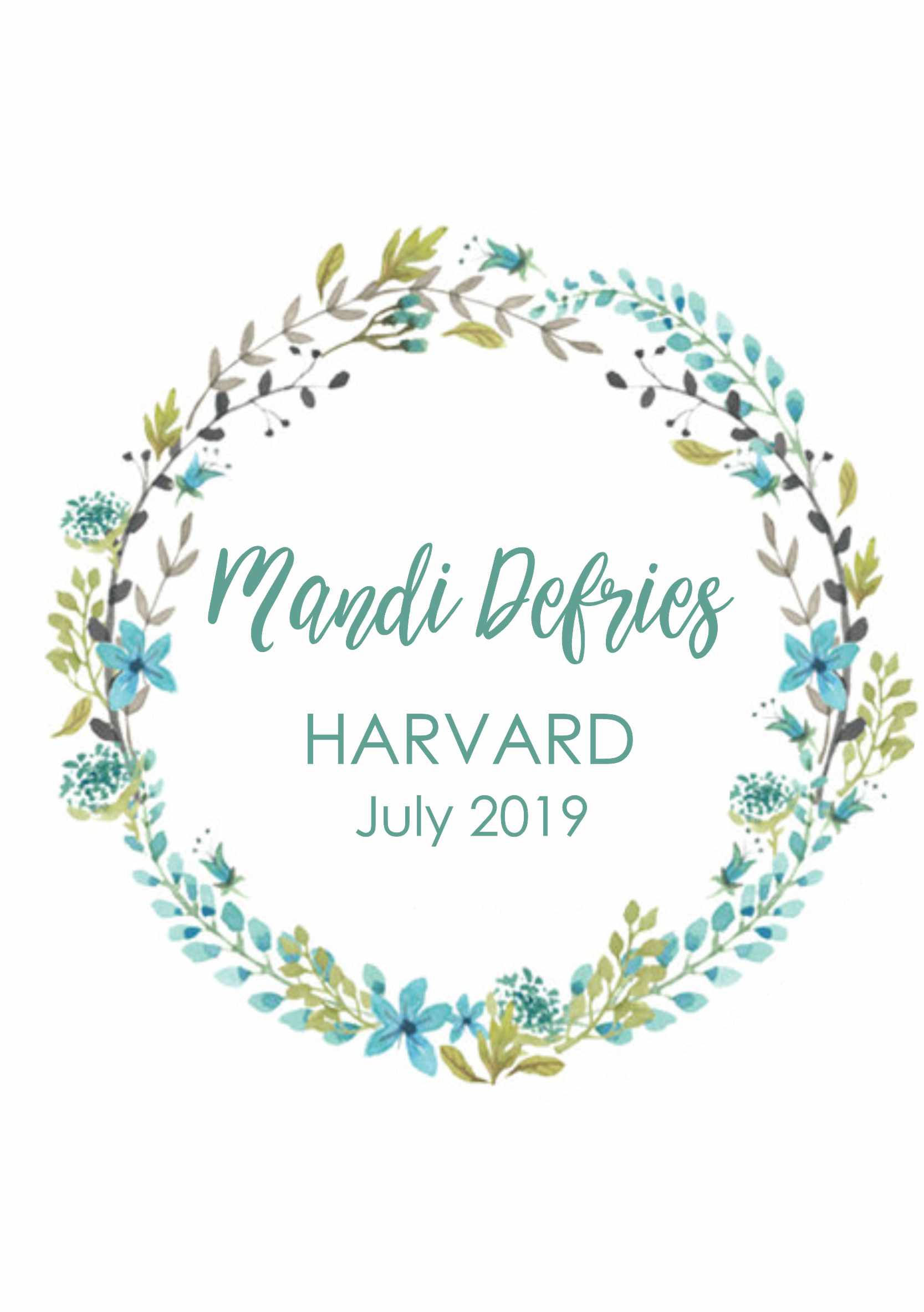 Blue Green Wreath Card