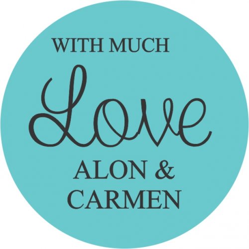 Love round aqua