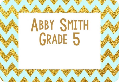 Glitter chevron gold & mint