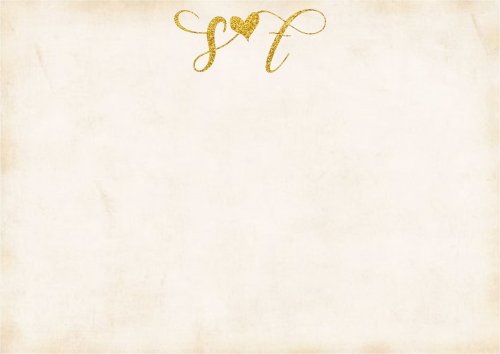 Glitter initials heart Gold
