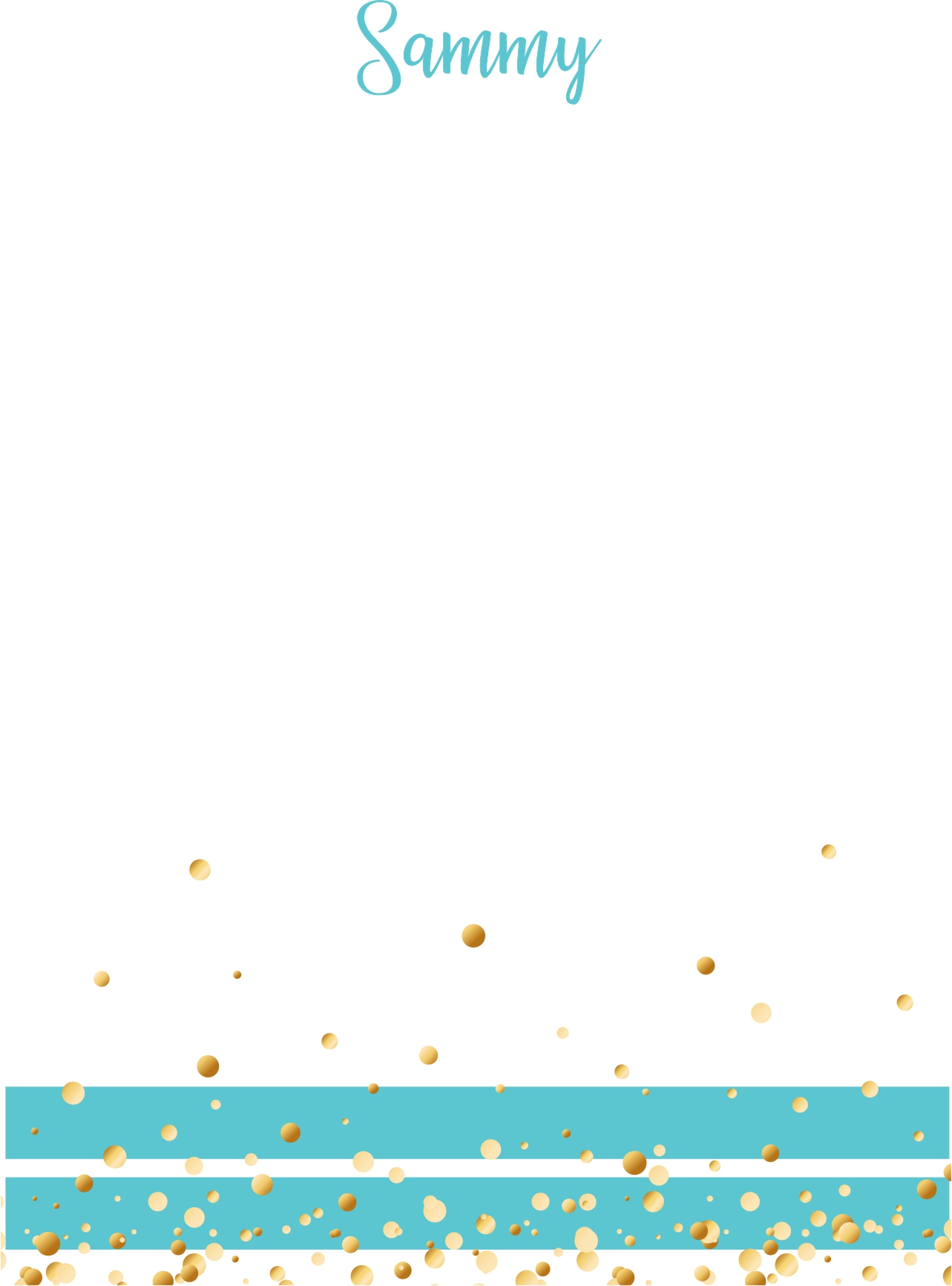 Gold Sprinkles on Aqua