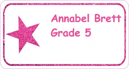 Glitter star pink
