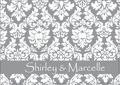 Damasc silver & white