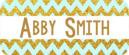 Glitter chevron gold & mint