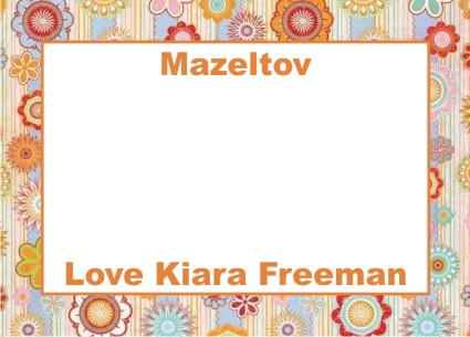 Border retro orange flowers