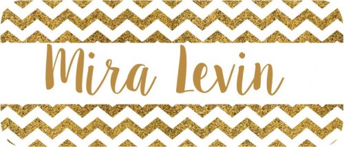 Glitter chevron gold & white