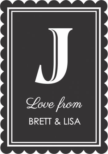 Monogram scolloped black