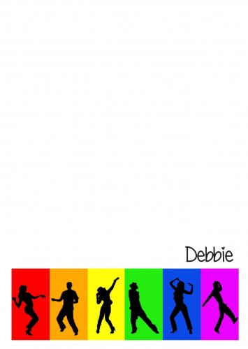 Disco rainbow silhouettes