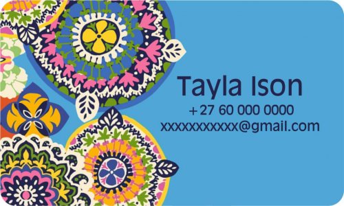 Flowers round on blue