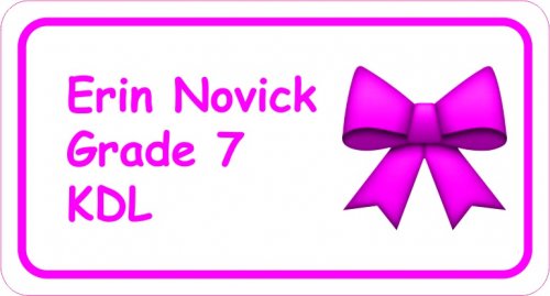 Bow pink on white
