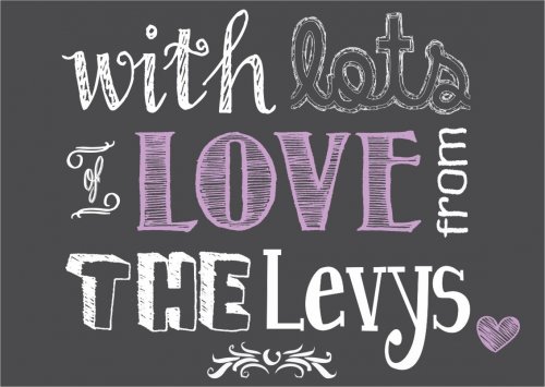 Chalkboard with lots of love lilac
