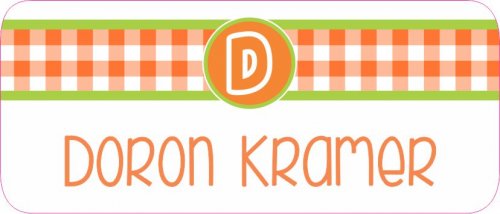 Gingham orange n green