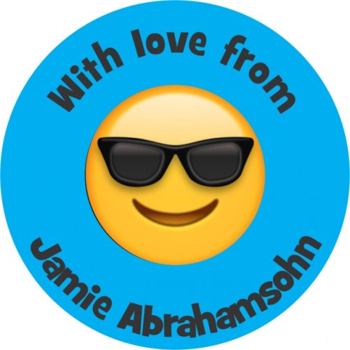 Emoji cool on blue