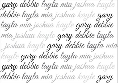Names in greys