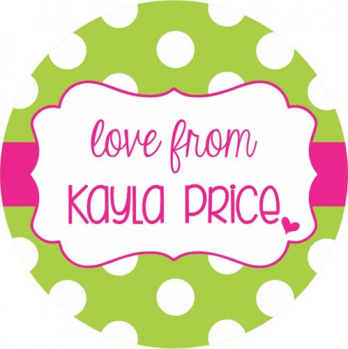 Dots n frame lime n pink