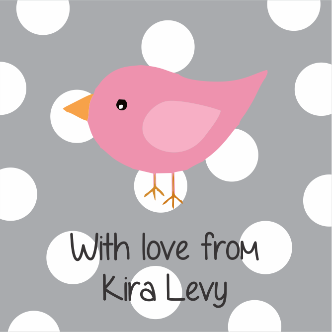 Bird on grey dots