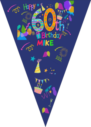 Birthday Icons on blue