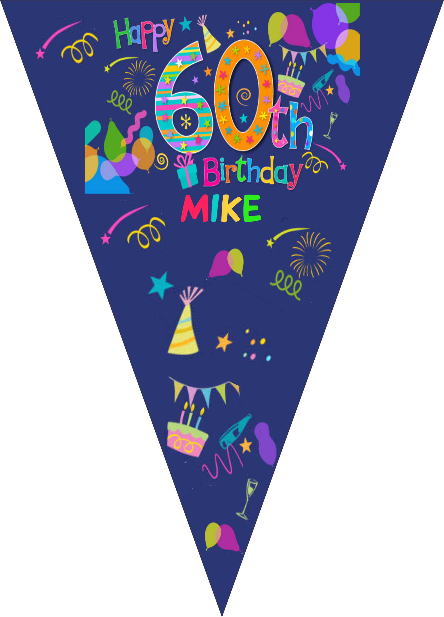 Birthday Icons on blue