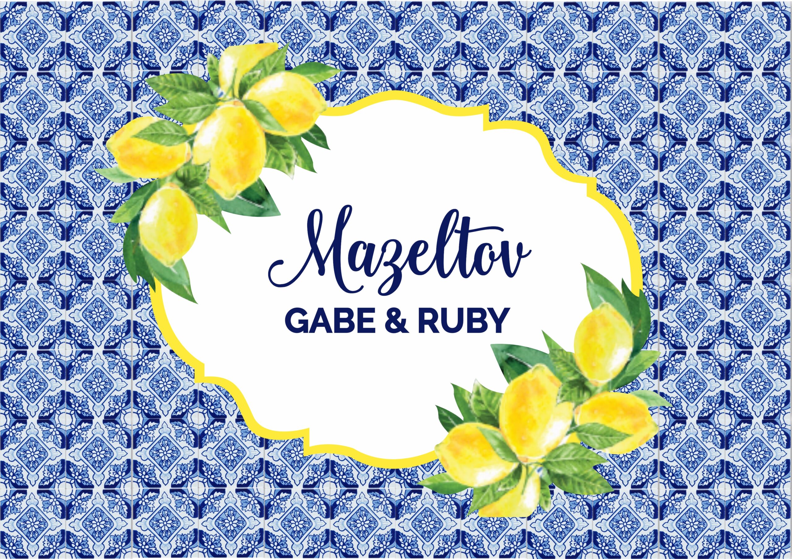 Blue tile lemon