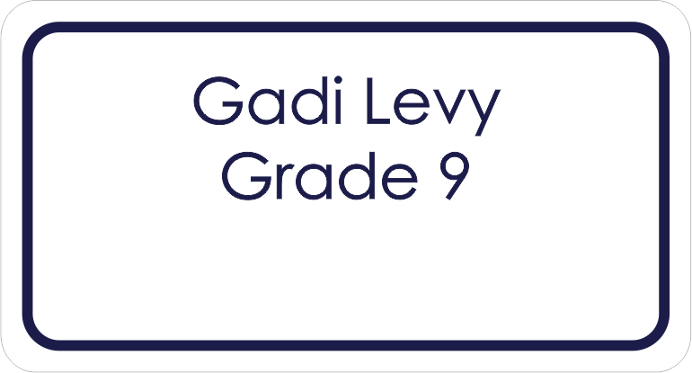 White navy text