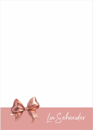 Rose gold bow