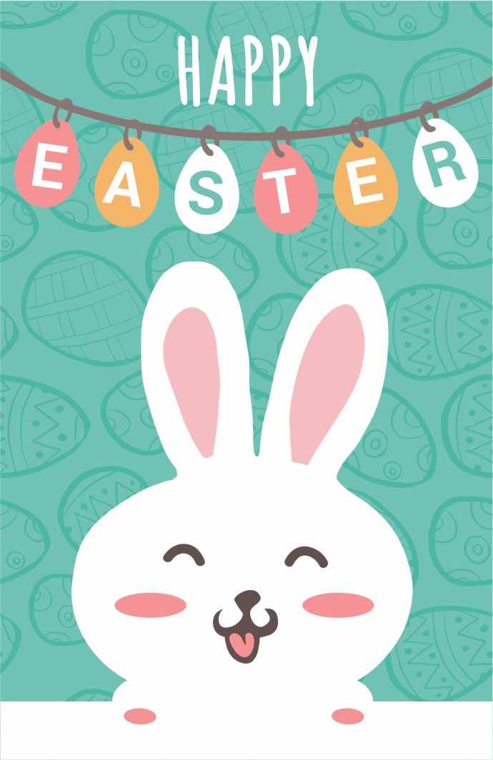 Easter bunny aqua