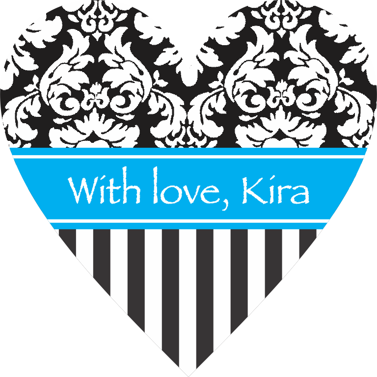 Damasc Heart stripes turquoise