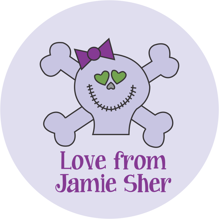 Skull purple bow