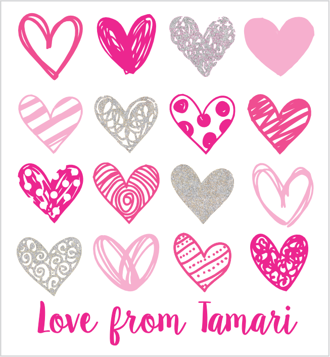 Glitter hearts pinks