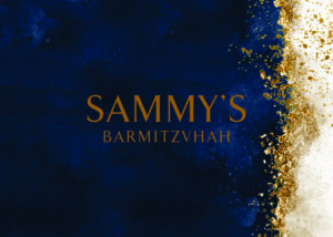 Gold flakes on blue