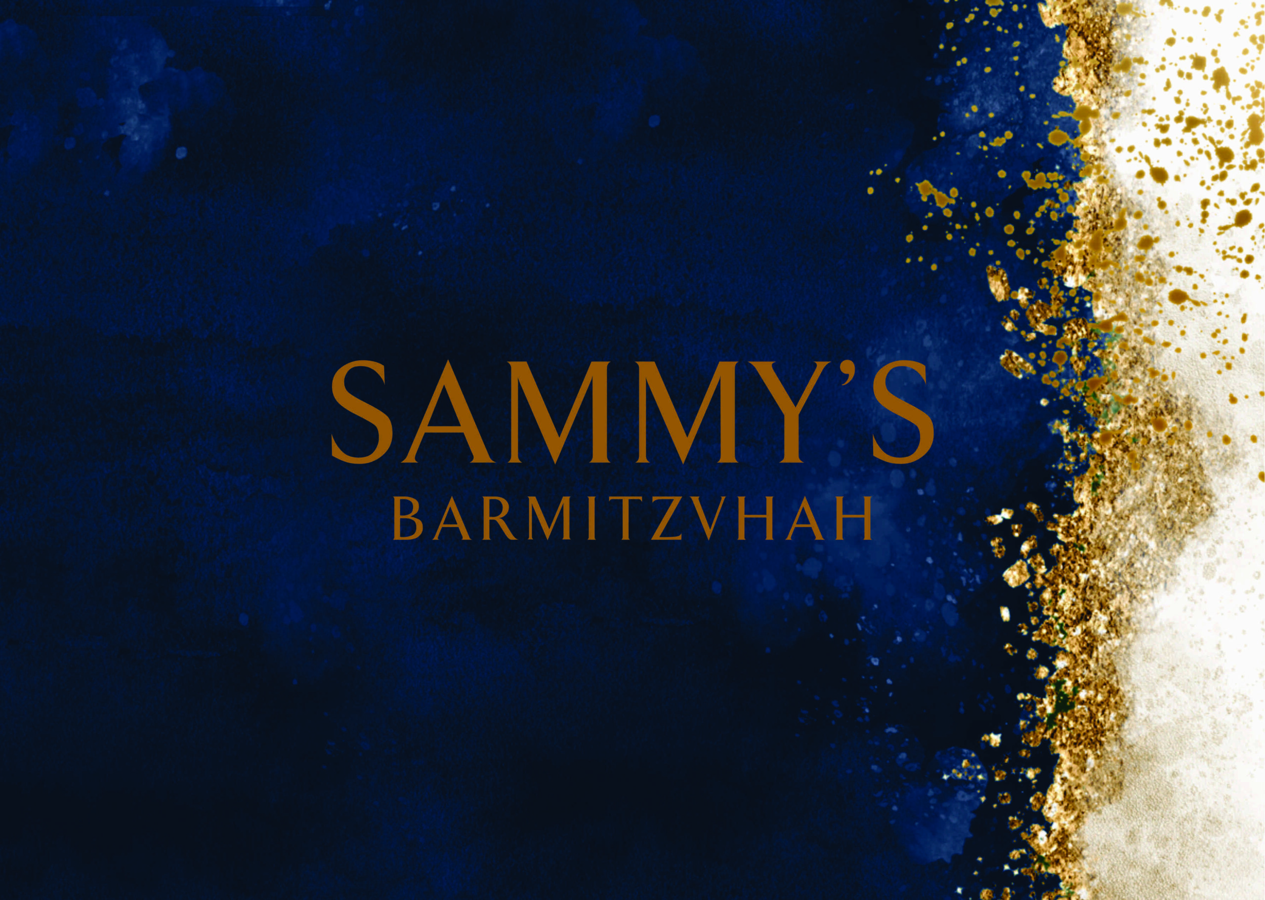 Gold flakes on blue