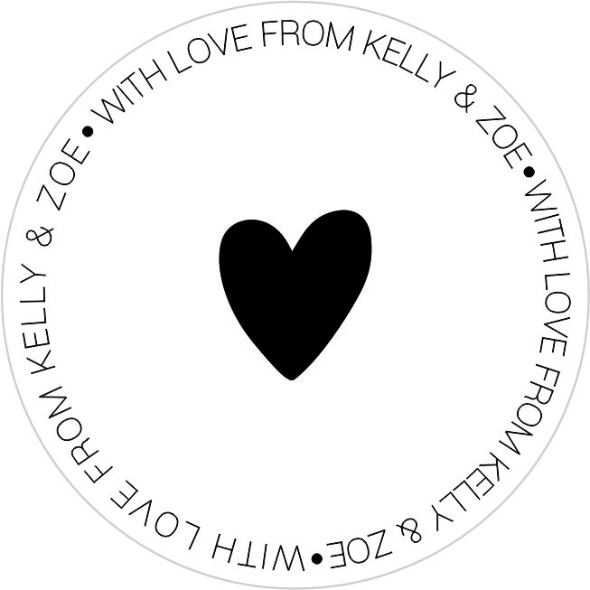 Hearts text round frame