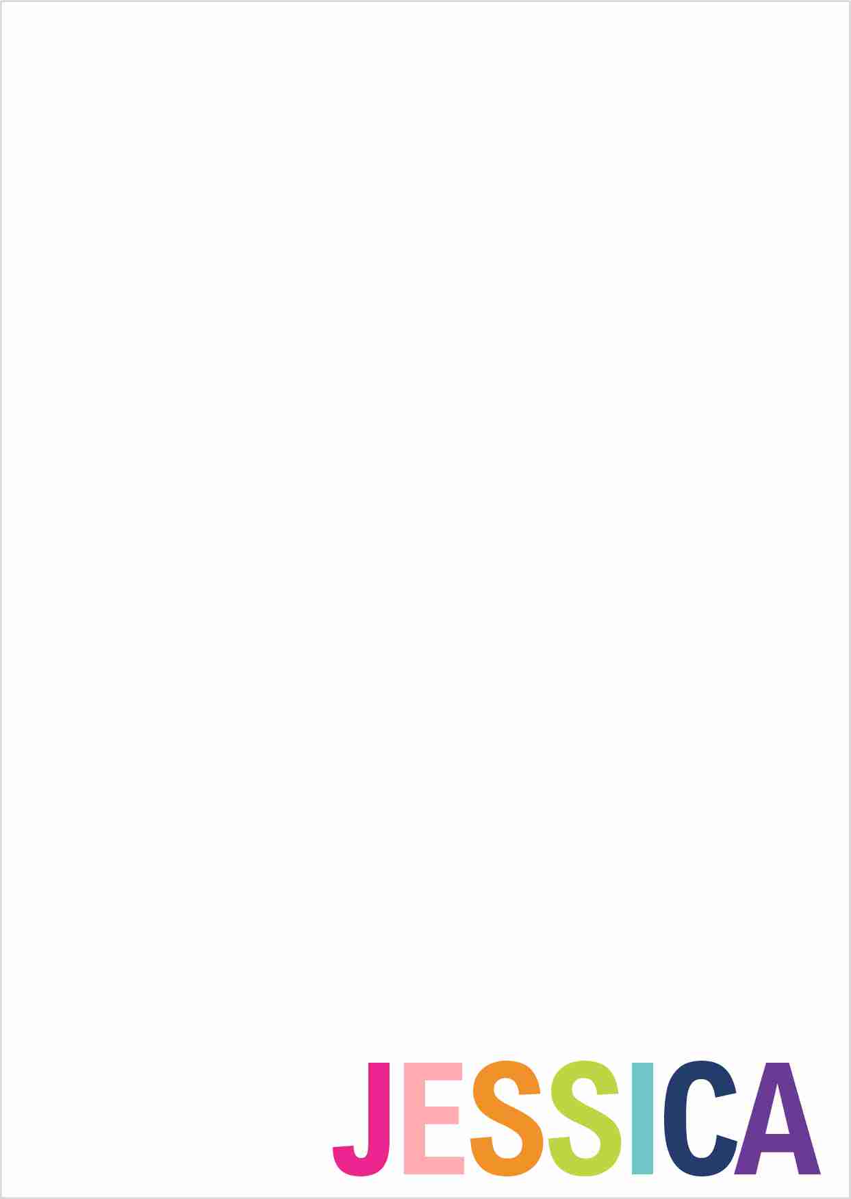 Jessica rainbow text