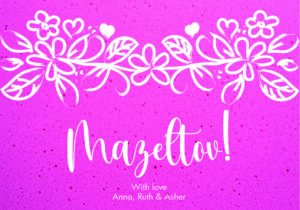 Mazeltov floral brush on pink