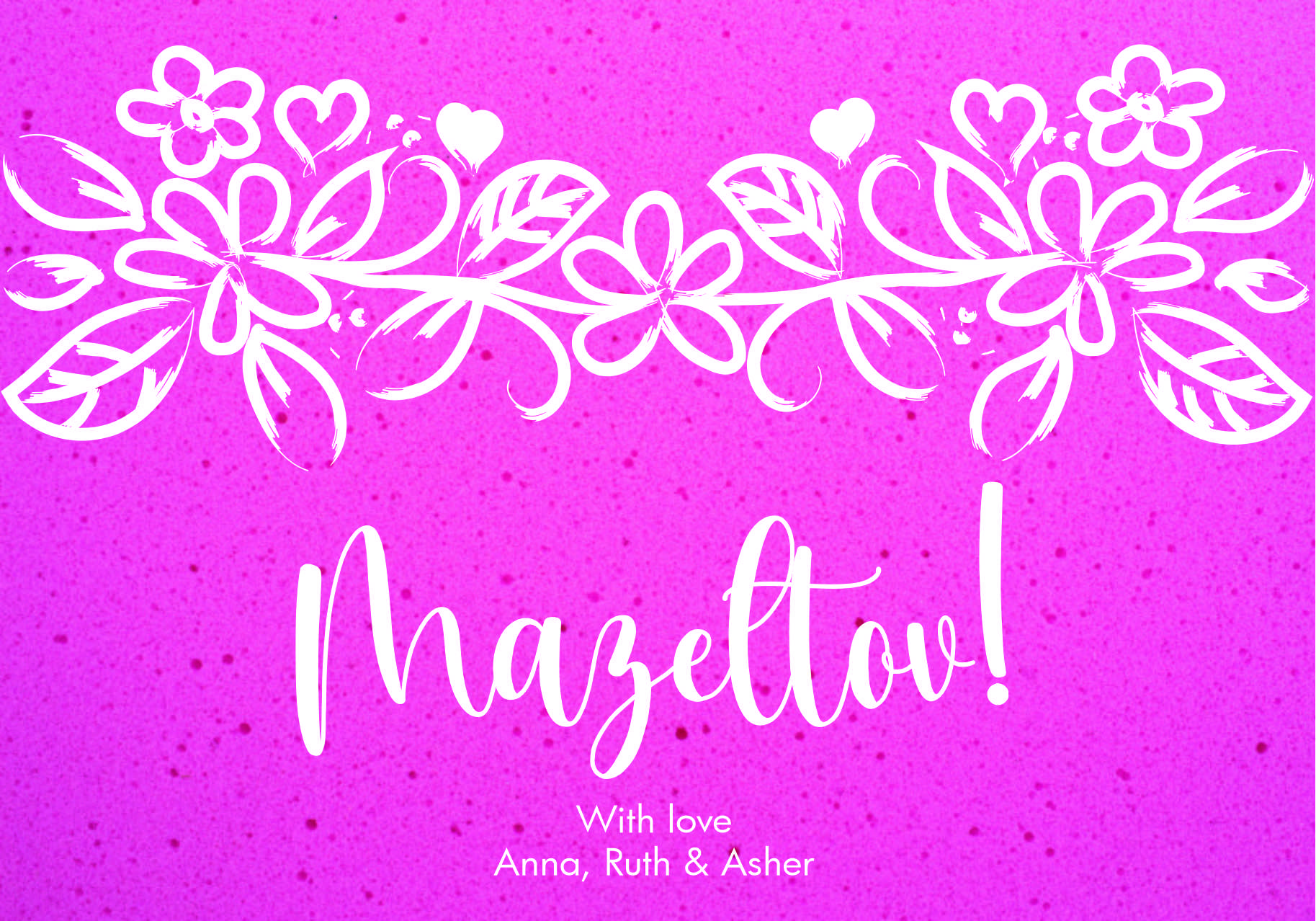 Mazeltov floral brush on pink