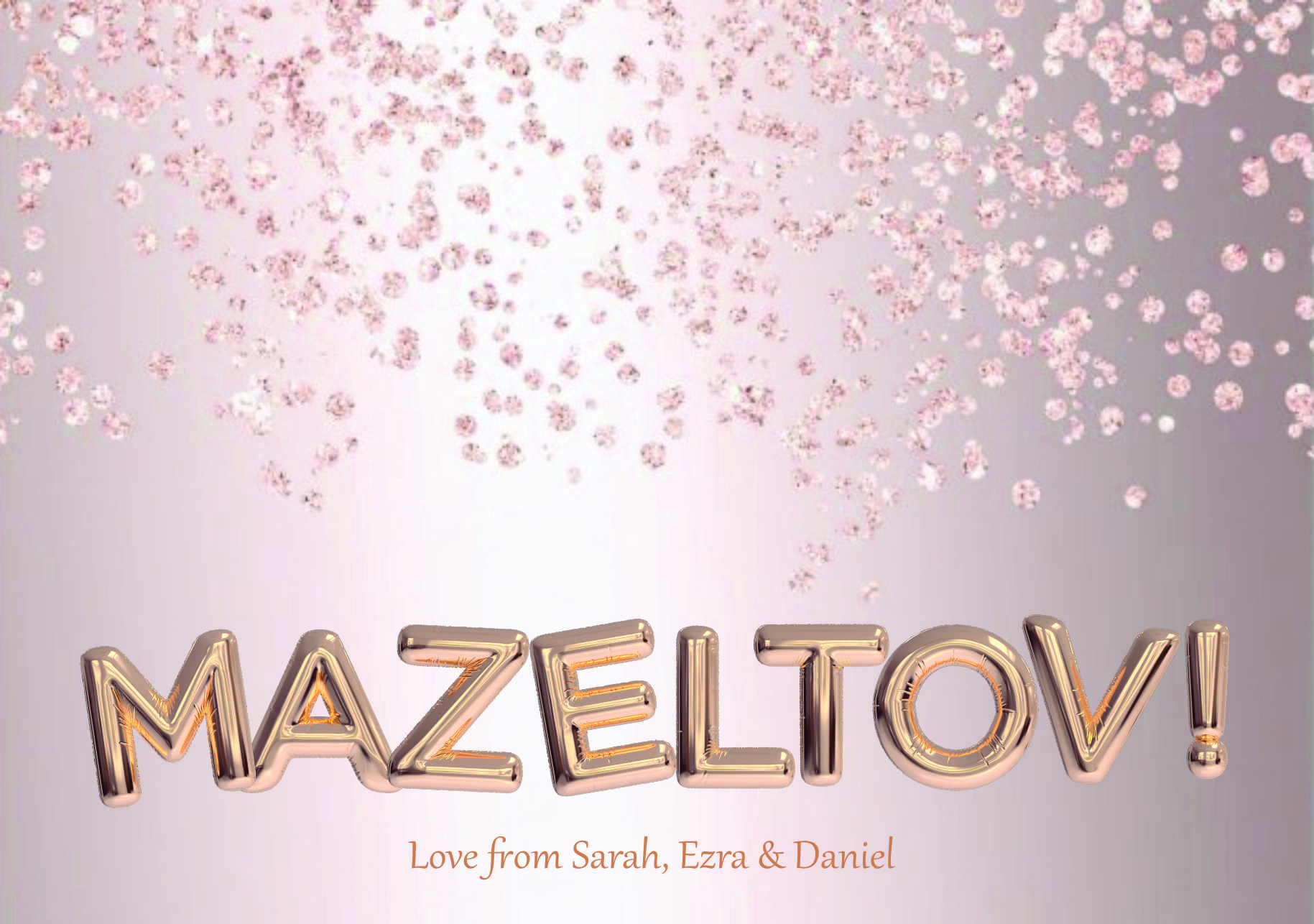 Mazeltov rosegold balloons