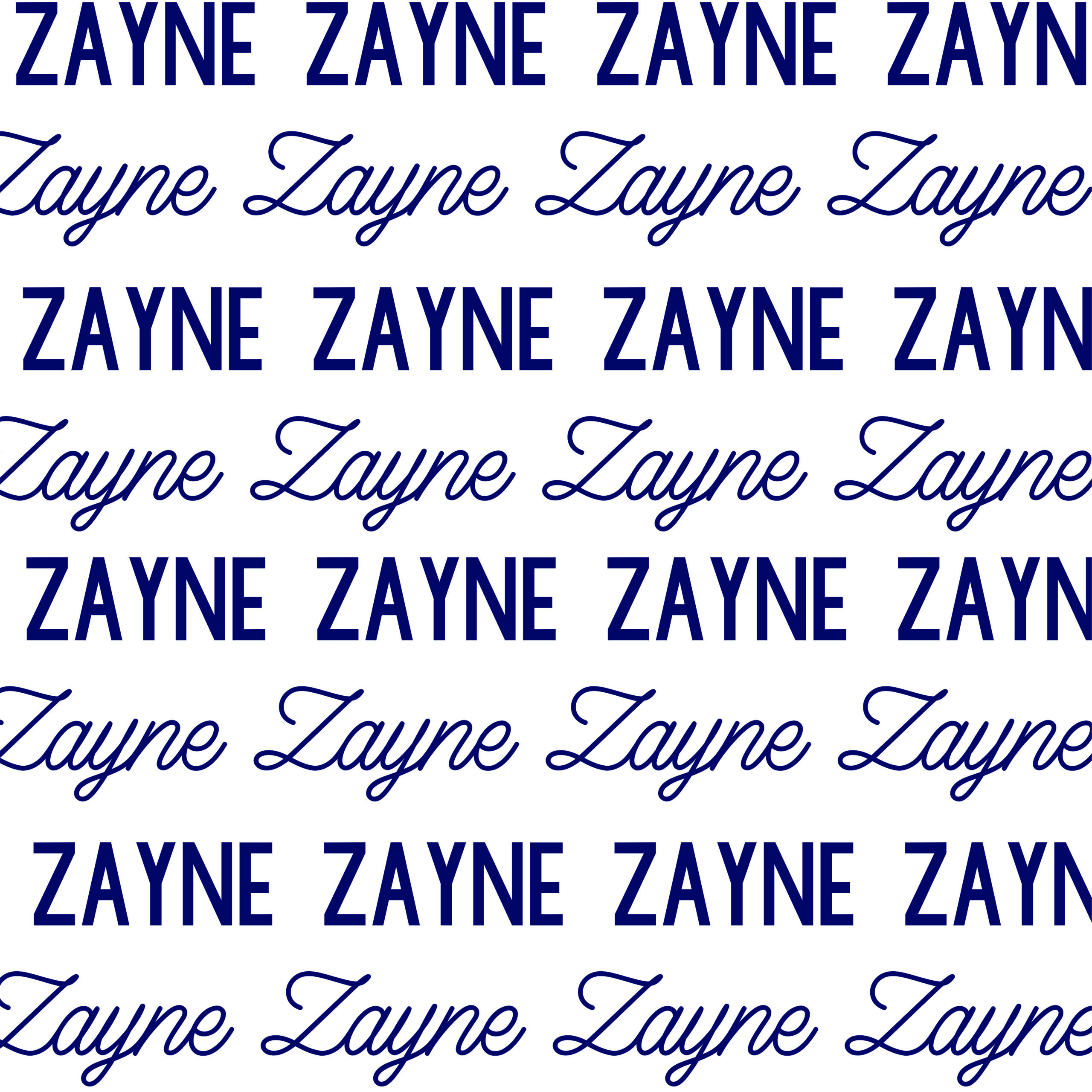 Navy name fonts