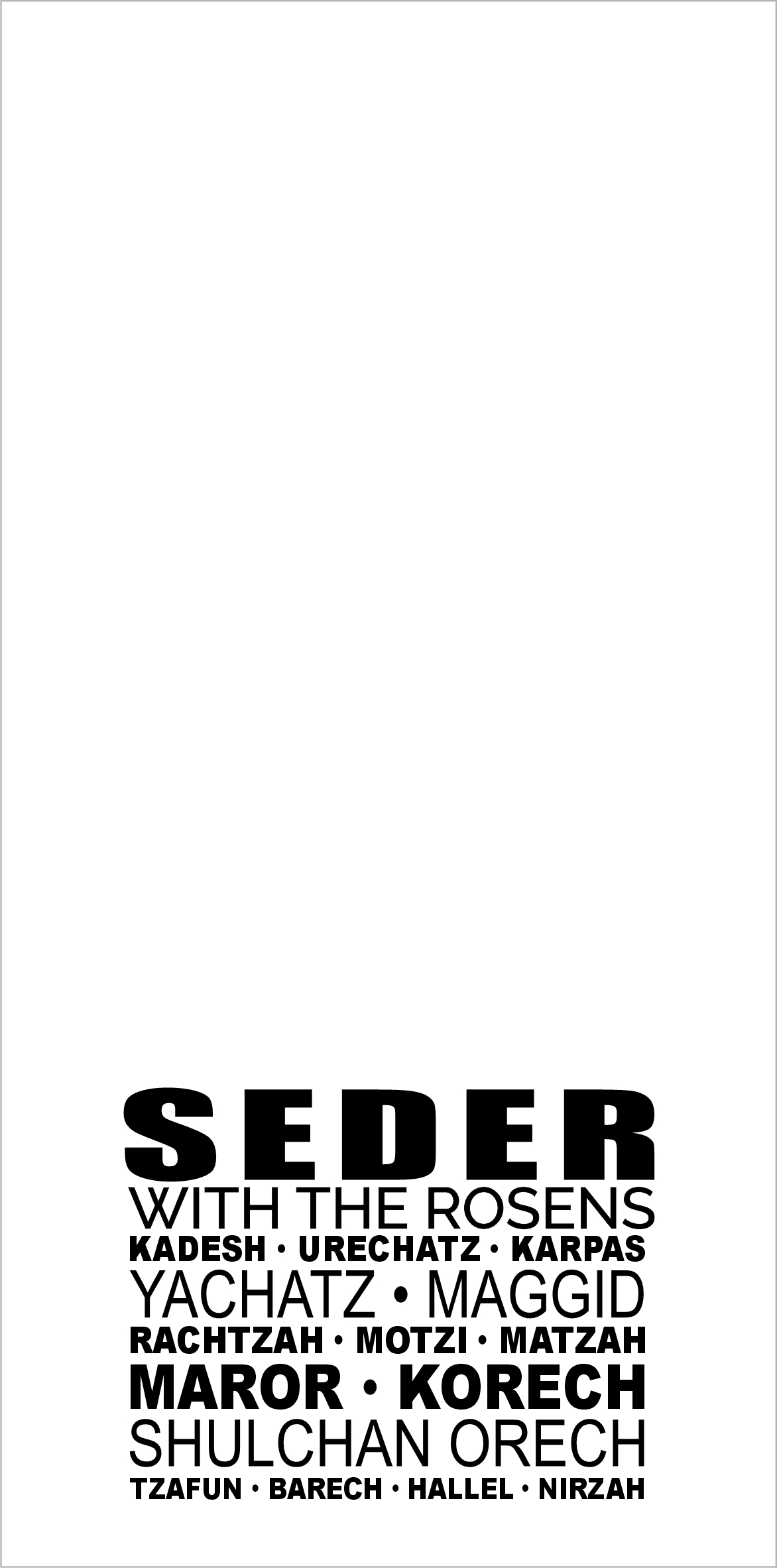 Pesach Seder words