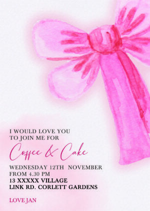 Pink bow Invitation