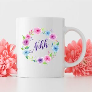 Circle of pinks and blues roses