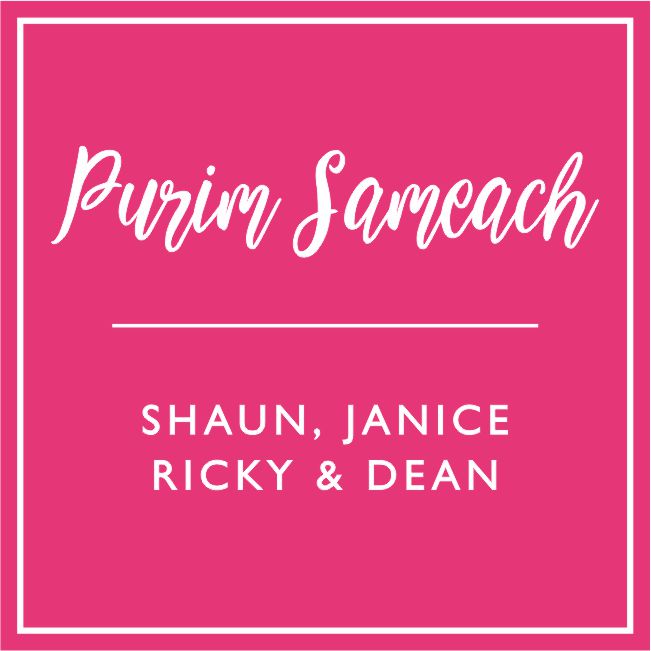 Purim white on pink