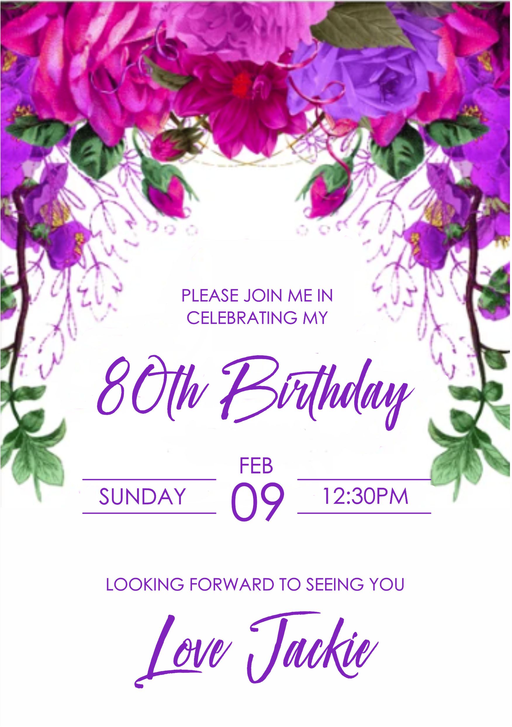 Floral bliss 80th