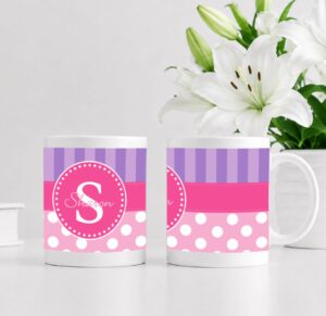 Stripes dots with letter centered