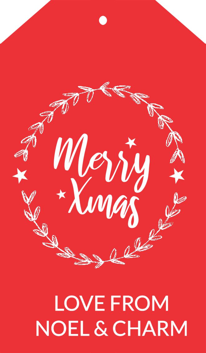 Christmas Wreath on Red