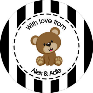 Teddy bear on stripes