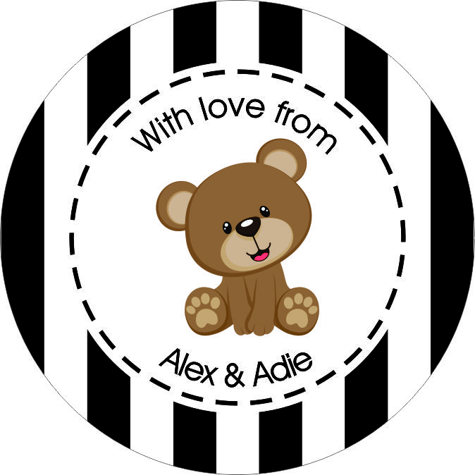 Teddy bear on stripes