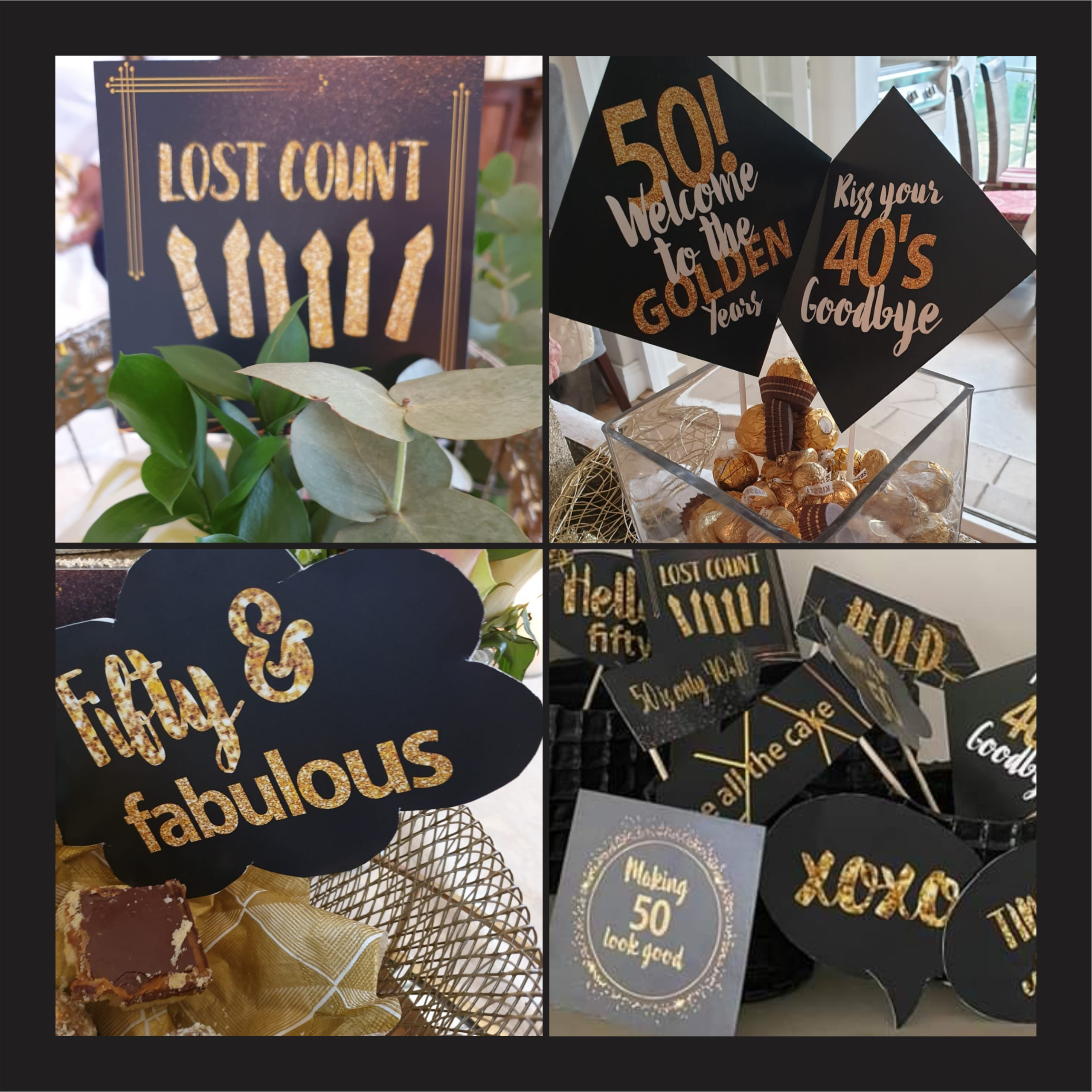 Glitzy gold 50th