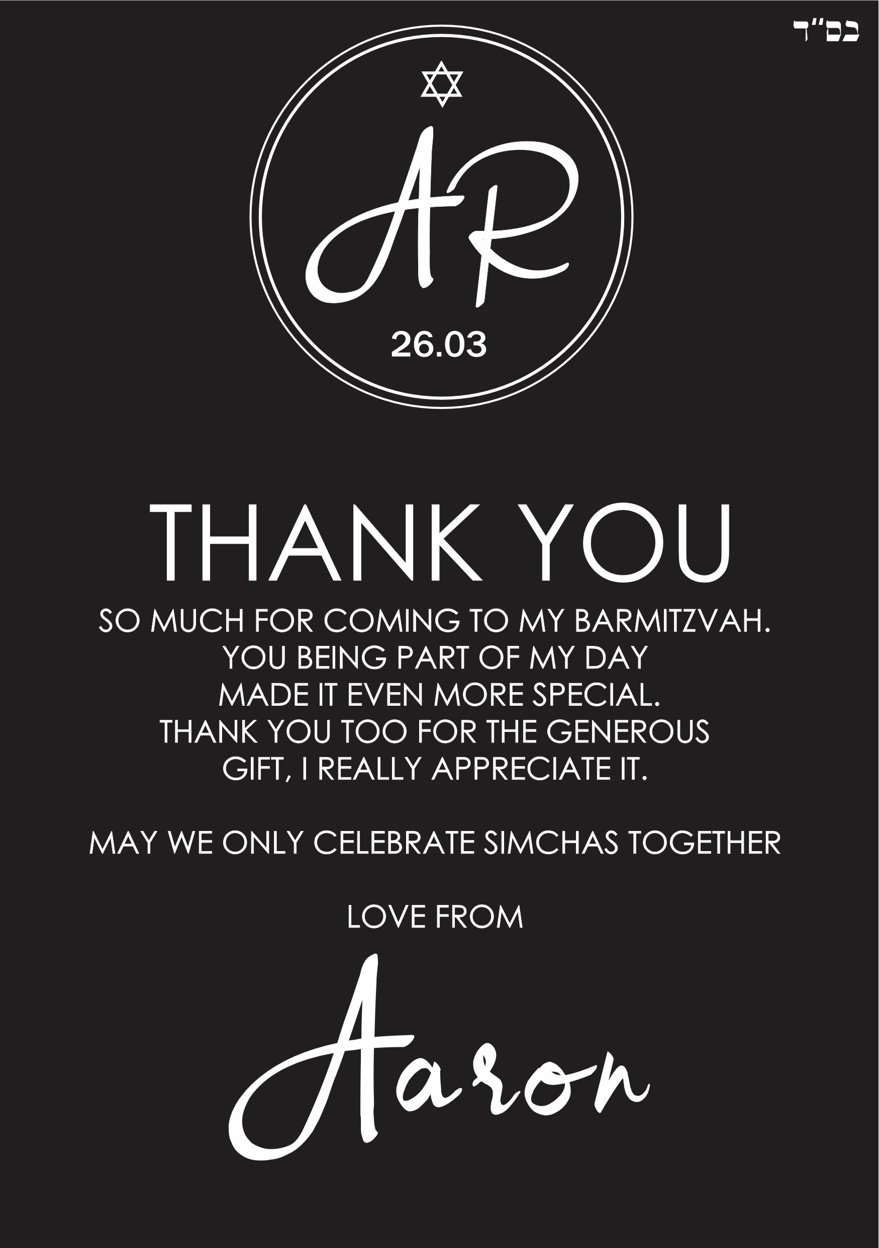 Thank You Aaron